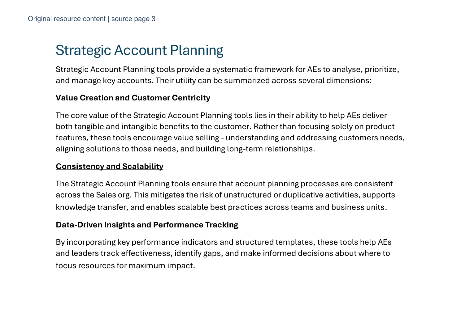 Preview of resource guidance